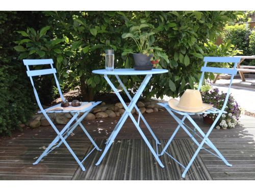 Esschert Bistroset Metaal Blauwtinten 3-delig