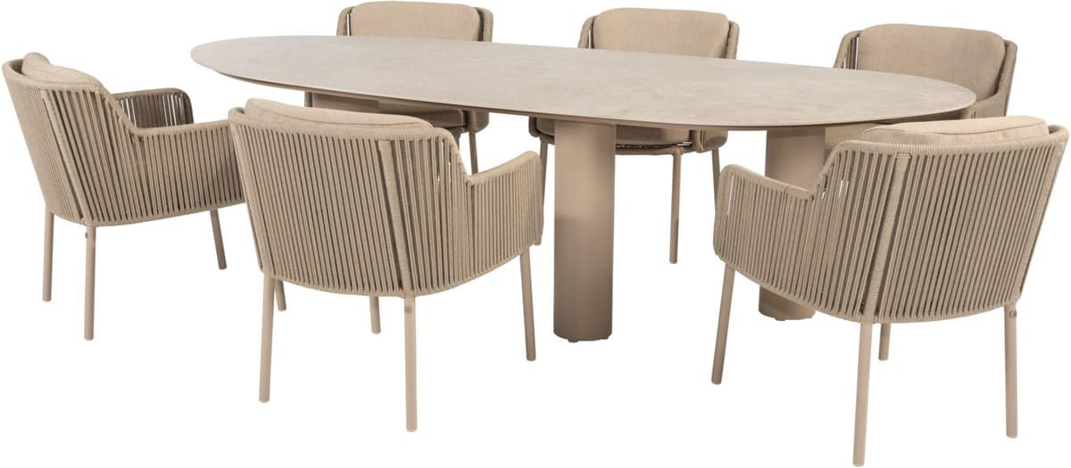estate bernini dining tuinset 240x105xh75 cm mango 7 delig keramiek