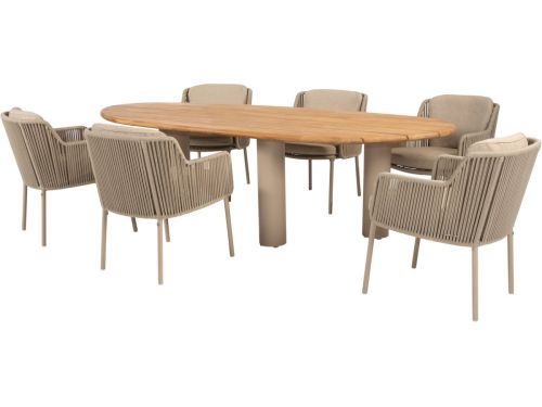 Estate Bernini dining tuinset 240x105xH75 cm mango 7 delig teak