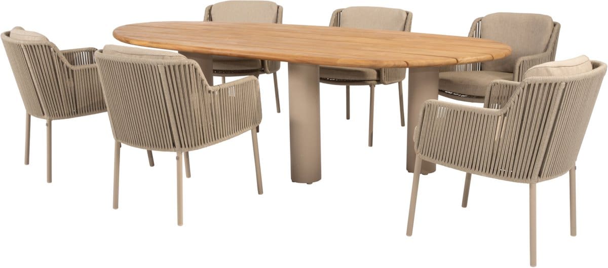 estate bernini dining tuinset 240x105xh75 cm mango 7 delig teak
