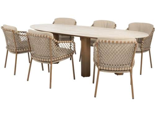 Estate Martinique dining tuinset 240x105xH75 cm 7 delig keramiek amber