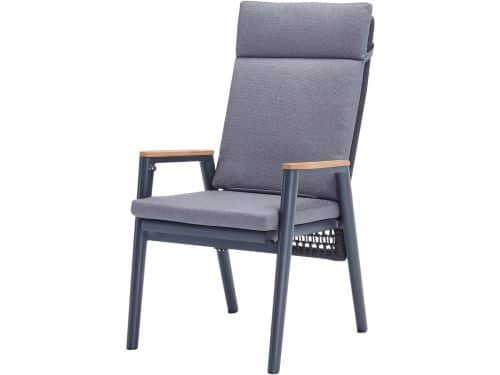 Estella dining tuinstoel verstelbaar rope aluminium antraciet