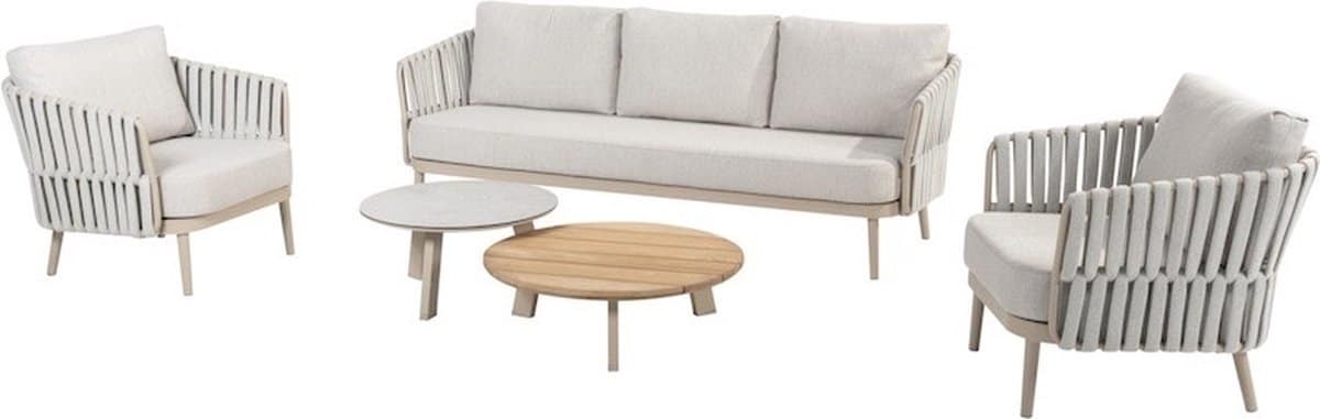 eva stoel bank loungeset 5 delig latte rope taste 4so