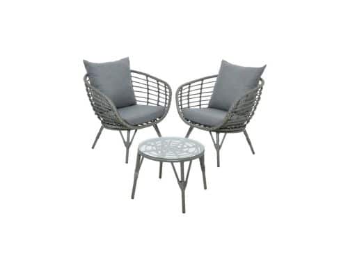 Evora bistroset wicker grijs Decoris - Decoris