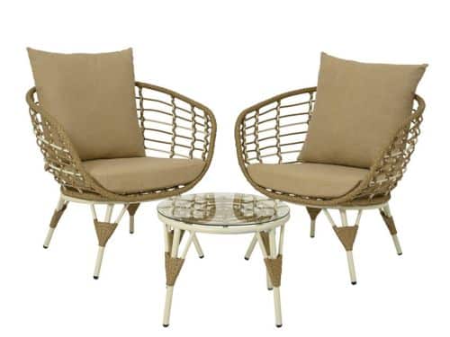 Evora bistroset wicker naturel Decoris - Decoris