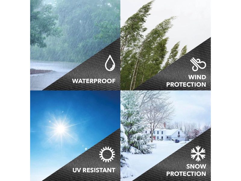 Extra Lange Parasolhoes Bosmere Protector 6000 Zwart - Weerbestendig