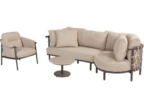 Ezra chaise longue organische loungeset 4 delig keramiek terre 4