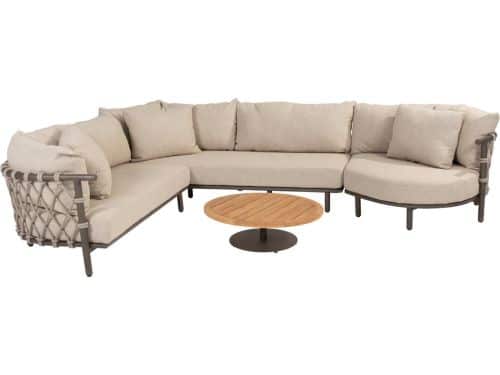 Ezra modulaire organische hoek loungeset 4 delig teak terre 4