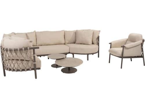 Ezra organische hoek loungeset 6 delig keramiek terre 4 Seasons