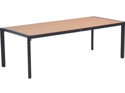 Felini tafel- 220x93 cm - carbon black - light teaklook