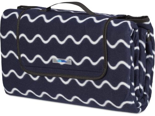 Fleece picknickkleed opvouwbaar waterdicht - golvend patroon - 200x200 cm