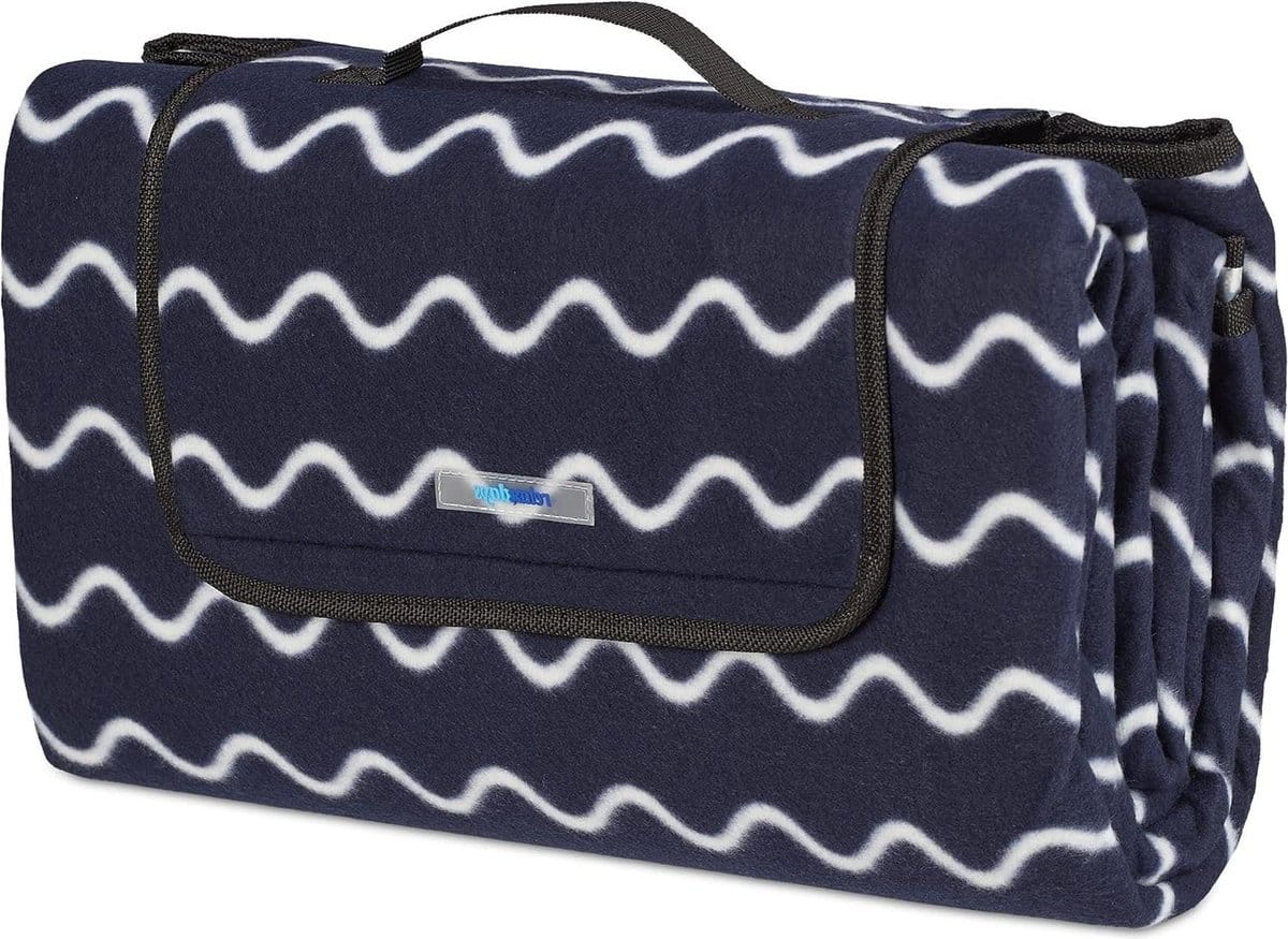 fleece picknickkleed opvouwbaar waterdicht golvend patroon 200×200 cm