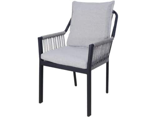 Fleur dining tuinstoel aluminium antraciet rope