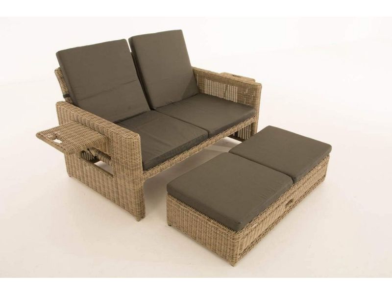 Flexibele Loungebank voor Tuin en Buiten met Verstelbare Rugleuning