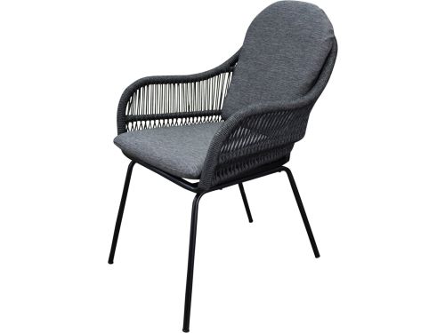 Florence dining tuinstoel zwart rope