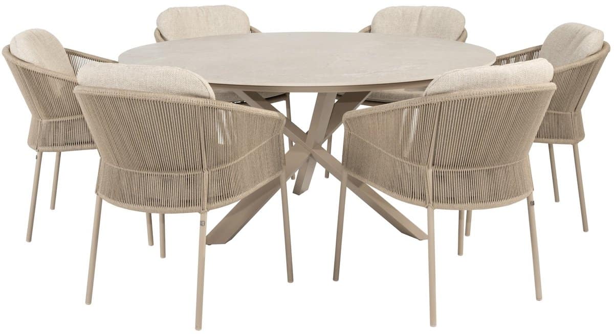 florence prado dining tuinset 160xh75 cm rond 7 delig keramiek