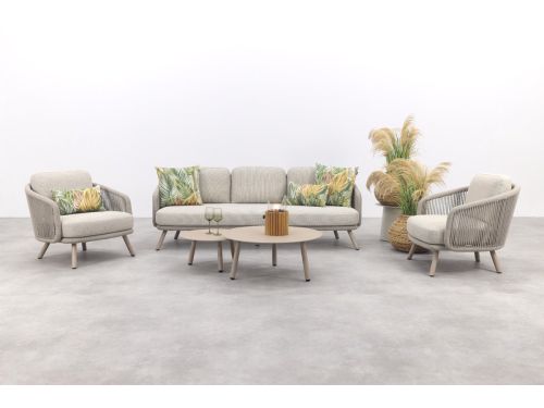 Flow stoel/bank loungeset (5-delig) - Zand/Latte