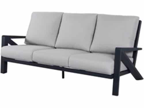 Fortaleza 3-zitsbank antraciet aluminium