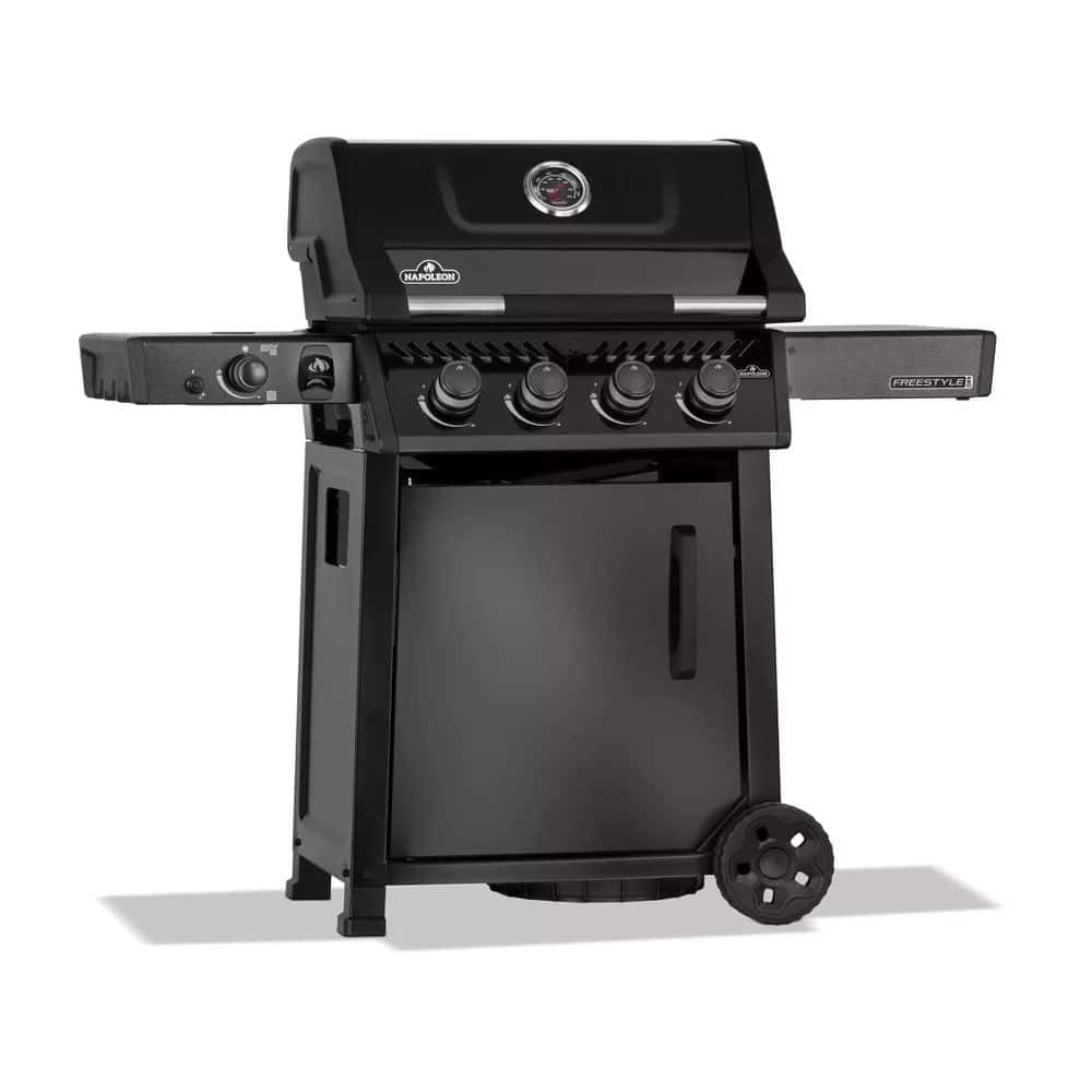 freestyle pro 425 4 hoofdbranders sizzle zone zijbrander en deur zwart barbecue napoleon grills napoleon grills