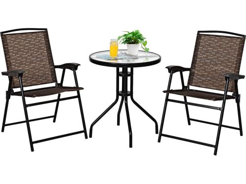 FURNIBELLA - 3 delige bistroset, balkonset, tuinmeubelset, terras gesprek set