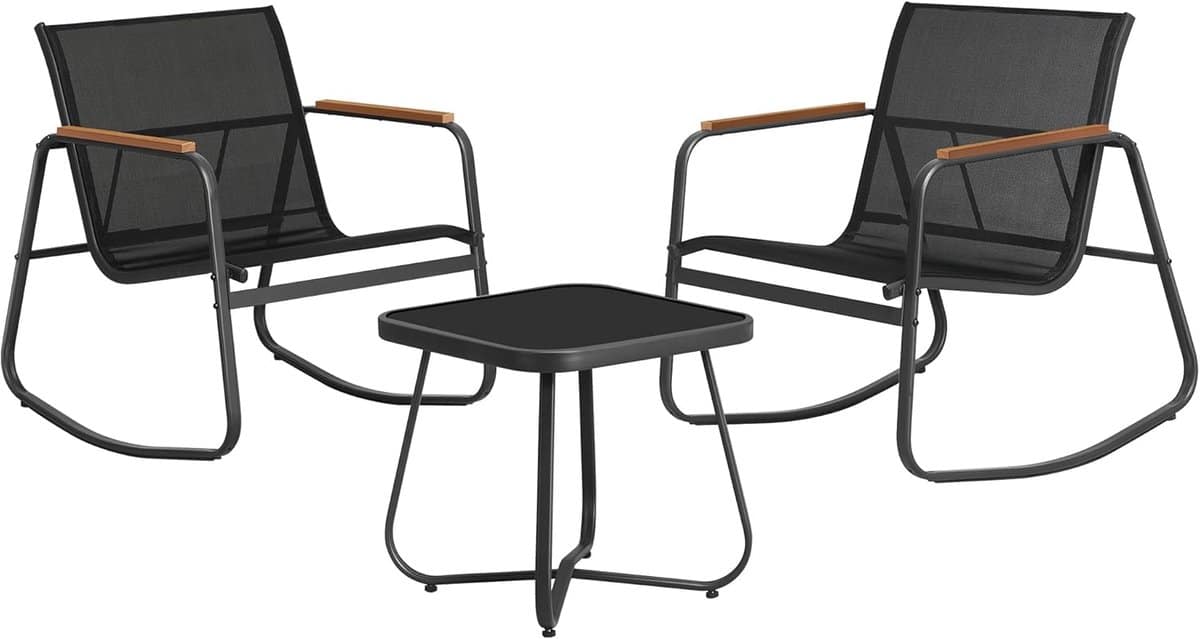 furnstar tuinmeubelset 2 schommelstoelen met tafel balkonset