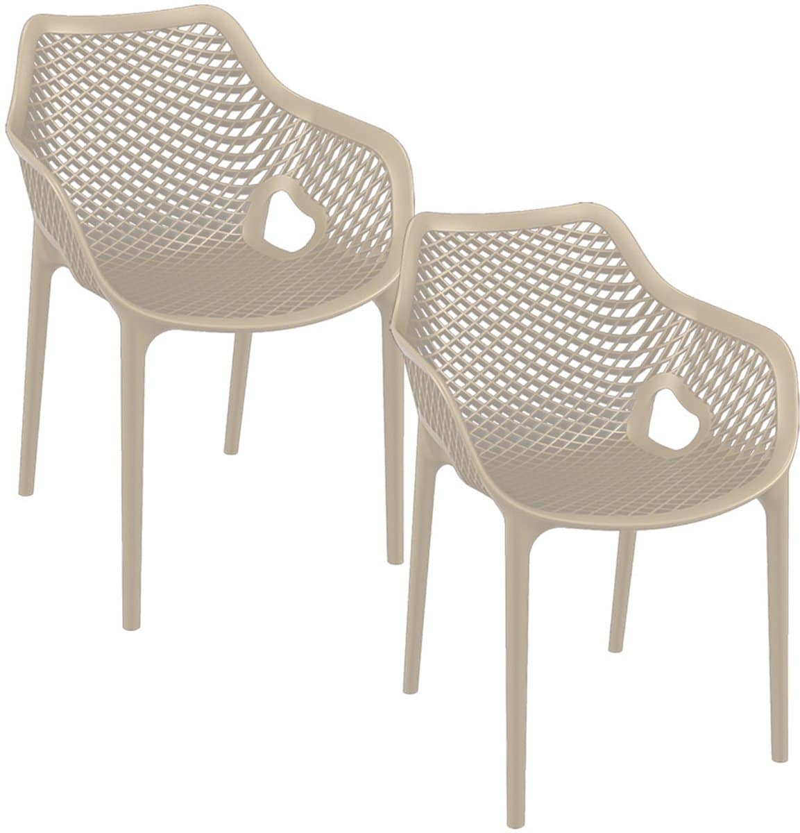 garden impressions air xl design tuinstoel taupe 2 stuks