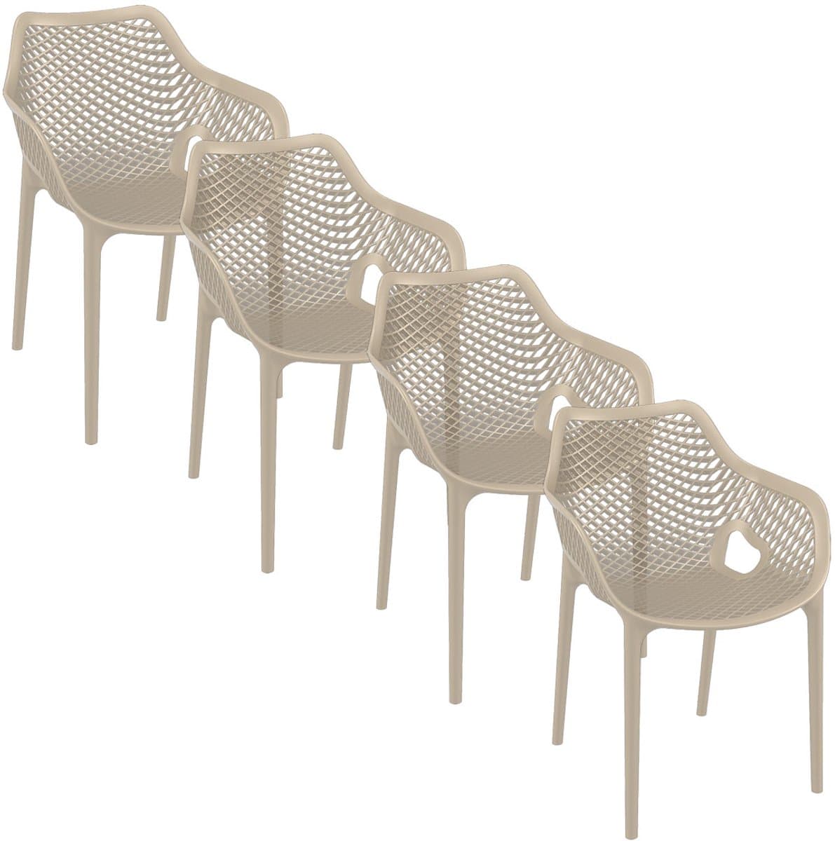 garden impressions air xl design tuinstoel taupe 4 stuks