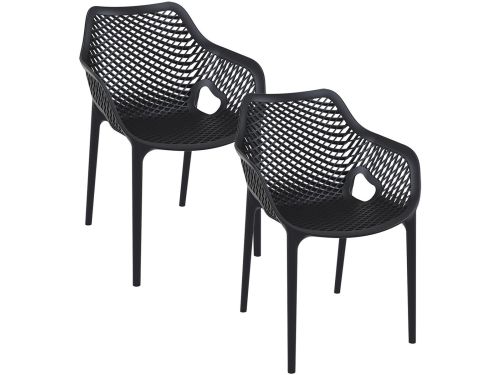 Garden Impressions Air XL design tuinstoel zwart - 2 stuks