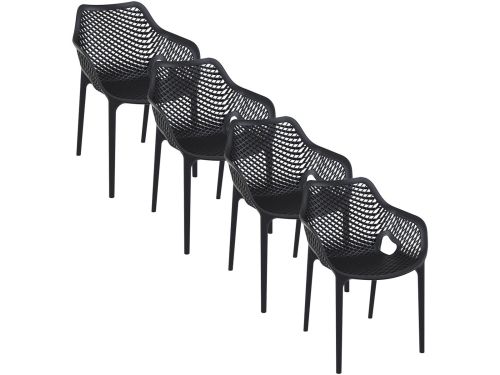 Garden Impressions Air XL design tuinstoel zwart 4 stuks