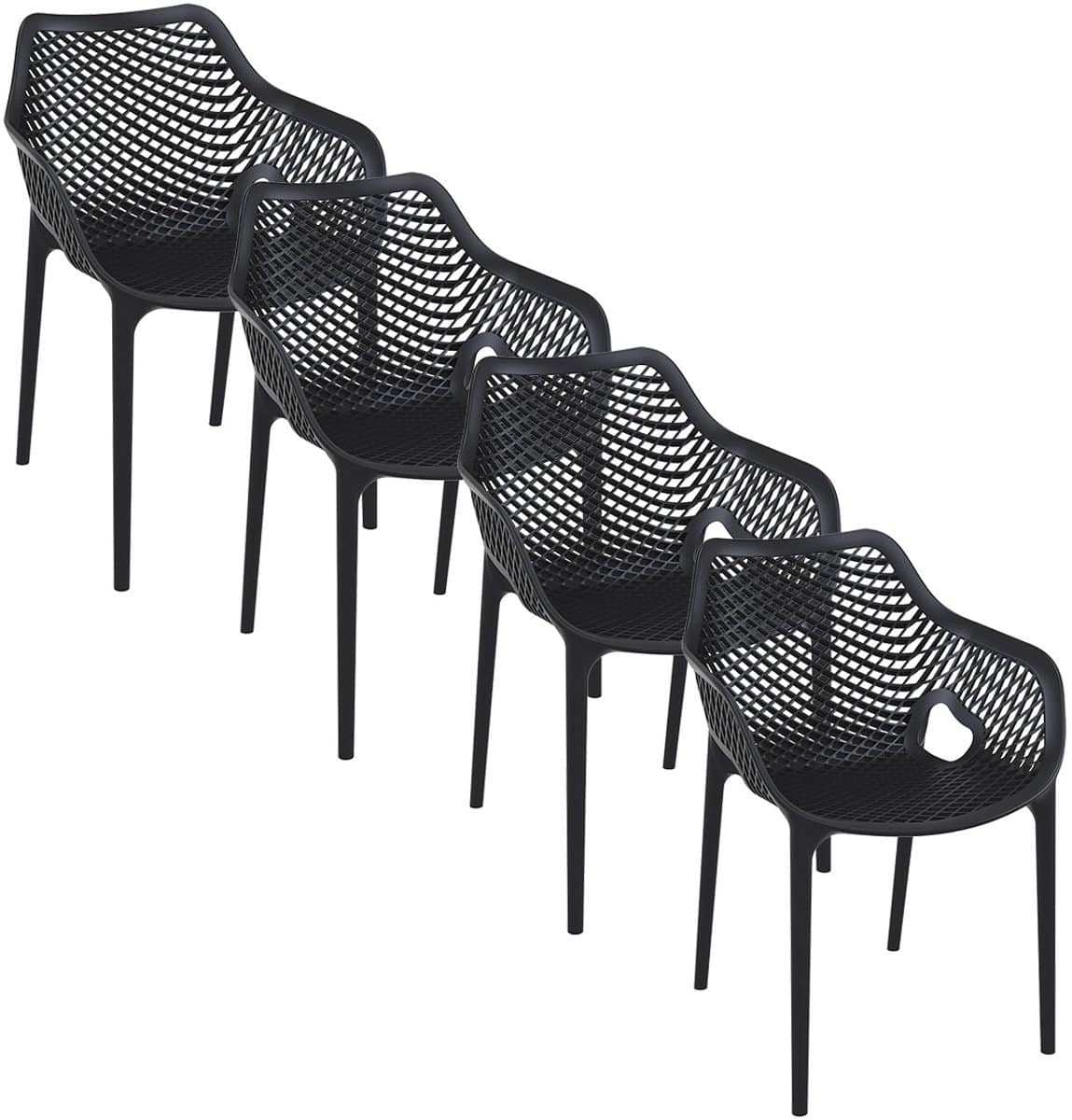 garden impressions air xl design tuinstoel zwart 4 stuks