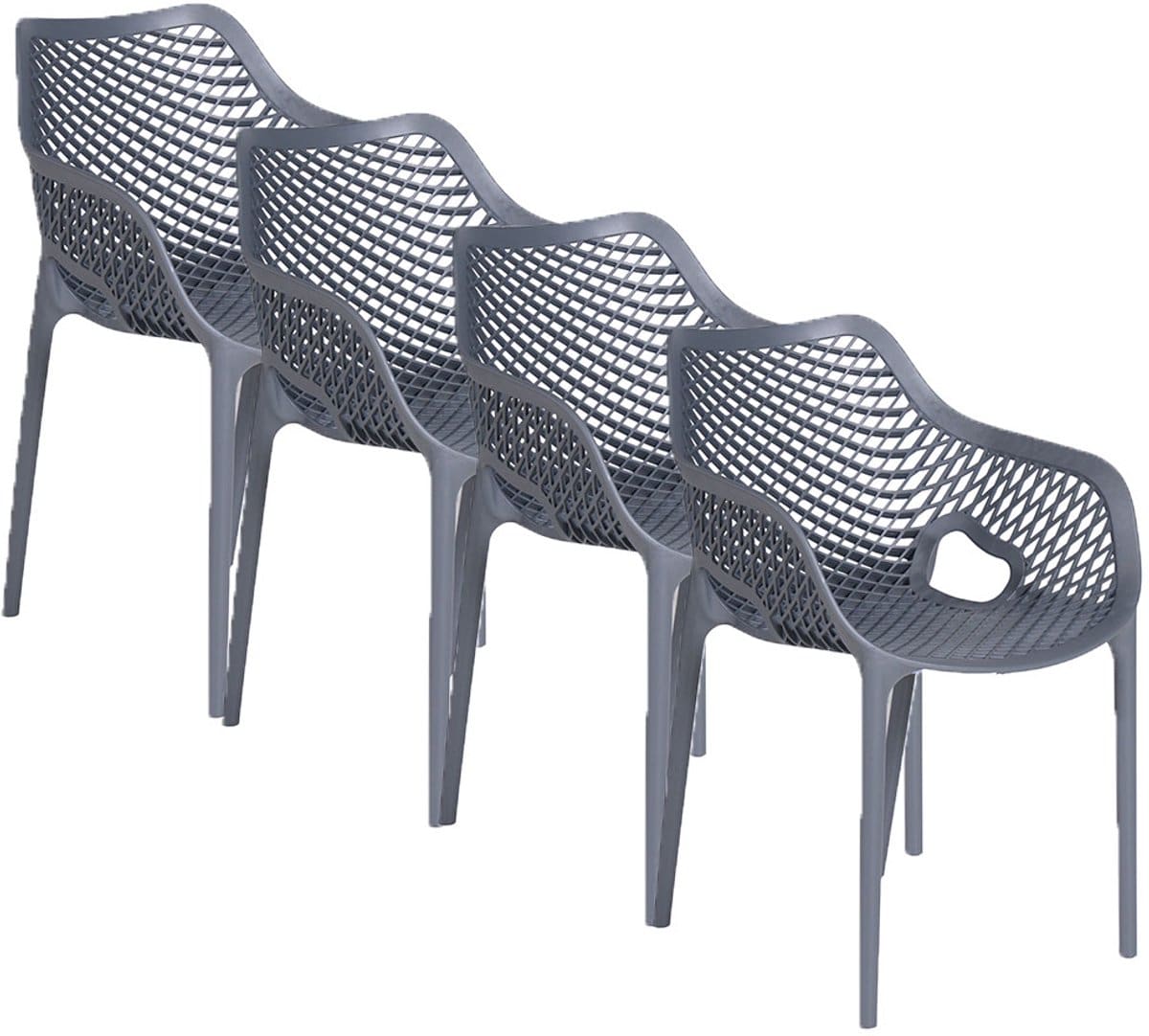 garden impressions air xl kunststof tuinstoel donker grijs