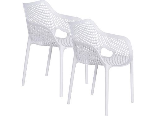 Garden Impressions Air XL kunststof tuinstoel wit - set van