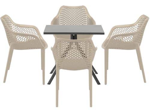 Garden Impressions Air XL tuinset 5-delig taupe - Rimini tuintafel