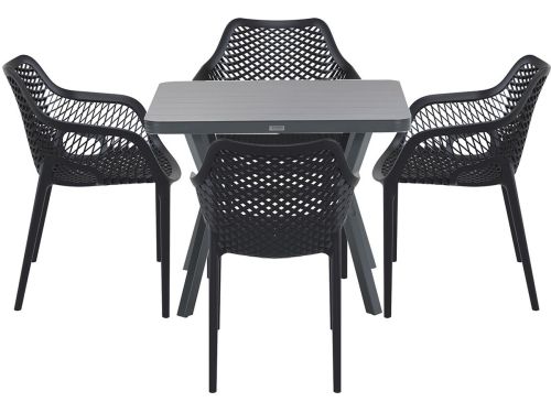 Garden Impressions Air XL tuinset 5-delig zwart - Mina tuintafel