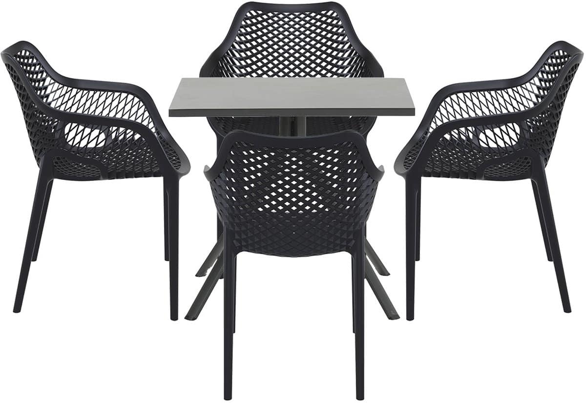 garden impressions air xl tuinset 5 delig zwart rimini tuintafel