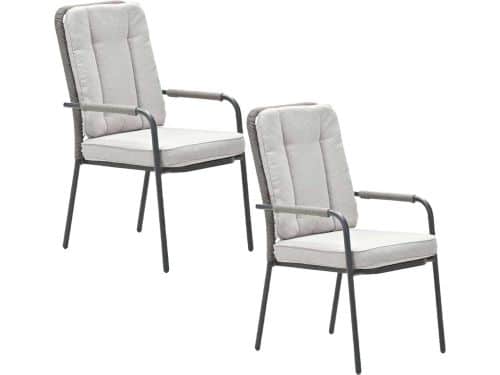 Garden Impressions Aleria tuinstoel taupe - 2 stuks
