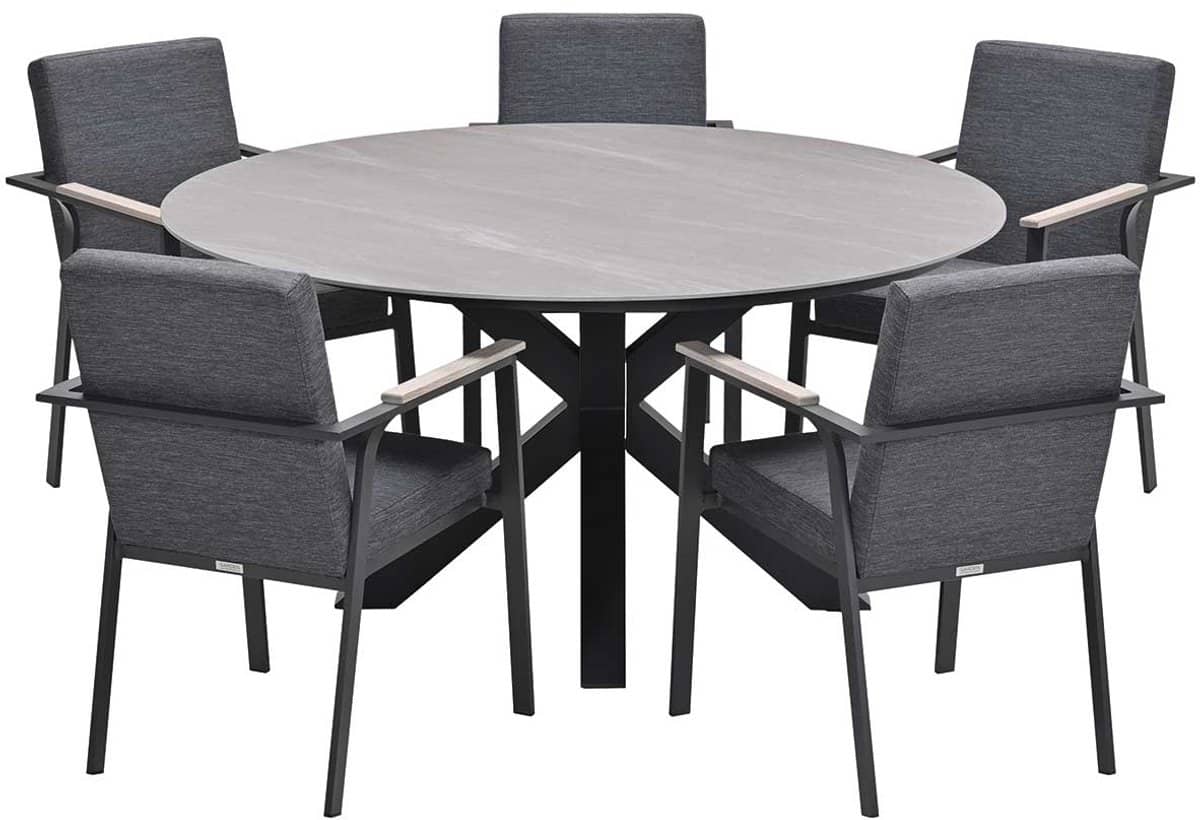 garden impressions angela tuinset 6 delig duuk tuintafel Ø150 cm