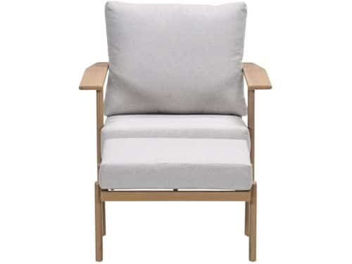 Garden Impressions Ariana loungestoel light teak look incl voetenbank