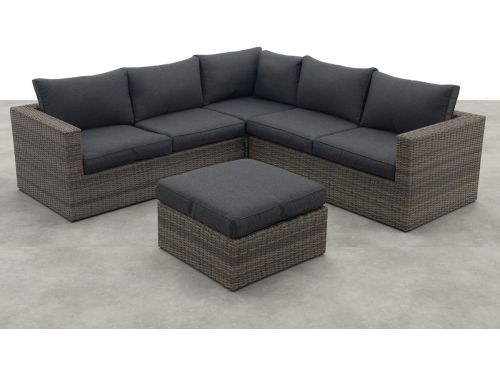 Garden Impressions Atlanta hoekbank + hocker - Organic grey OP=OP