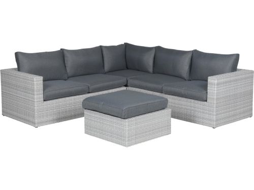 Garden Impressions Atlanta hoekbank + hocker - Vintage grey OP=OP