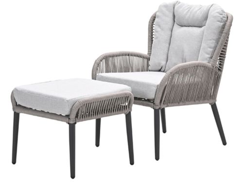 Garden Impressions Bentong loungestoel incl voetenbank - taupe