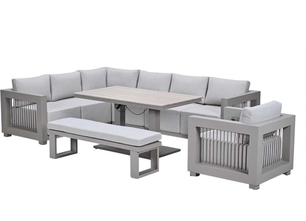 garden impressions berthill lounge dining set 7 delig taupe