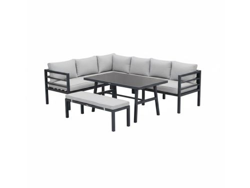 Garden Impressions Bleco II lounge-diningset- carbon black-desert sand