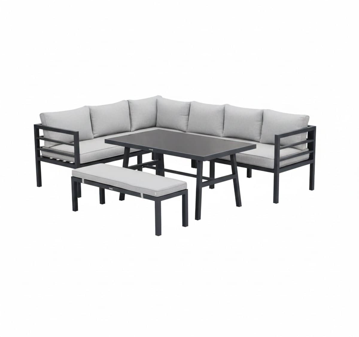 garden impressions bleco ii lounge diningset carbon black desert sand