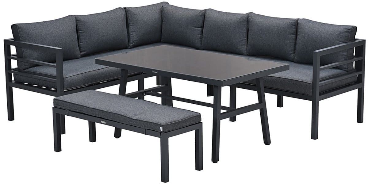 garden impressions bleco ii lounge diningset carbon black reflex black