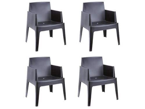 Garden Impressions Box Tuinstoel Black - 4 stuks