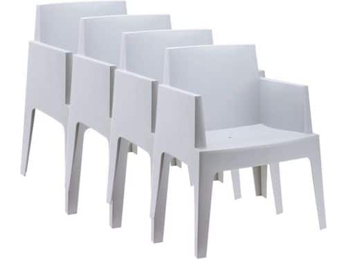 Garden Impressions Box tuinstoel the original wit - 4 stuks