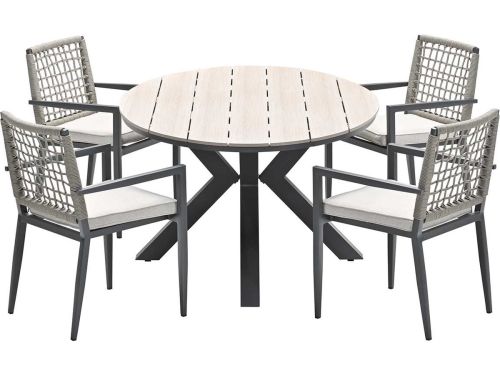 Garden Impressions Burela tuinset 5-delig - Tulli tuintafel 180x115xH75 cm