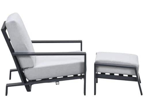 Garden Impressions Coba loungestoel verstelbaar incl voetenbank - valley sand