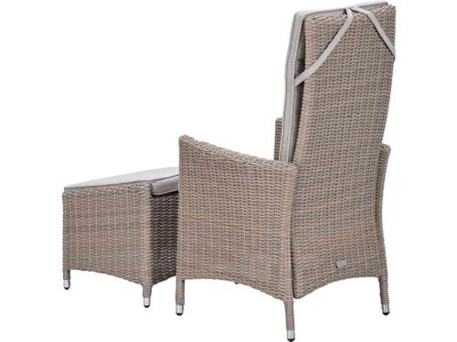 Garden Impressions Collin loungestoel incl. voetenbank - vintage willow